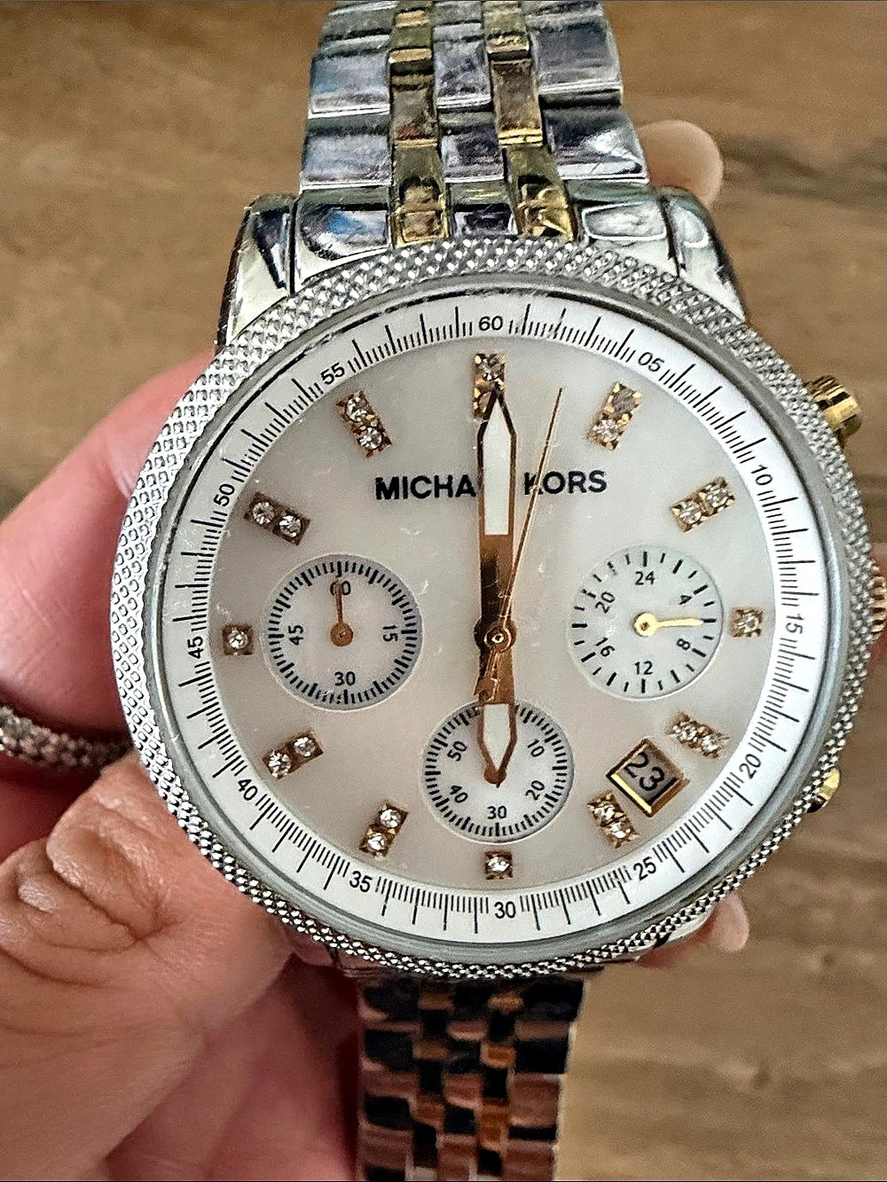 Michael Kors Ritz Chronograph Two-Tone Watch - Picture 3 of 5